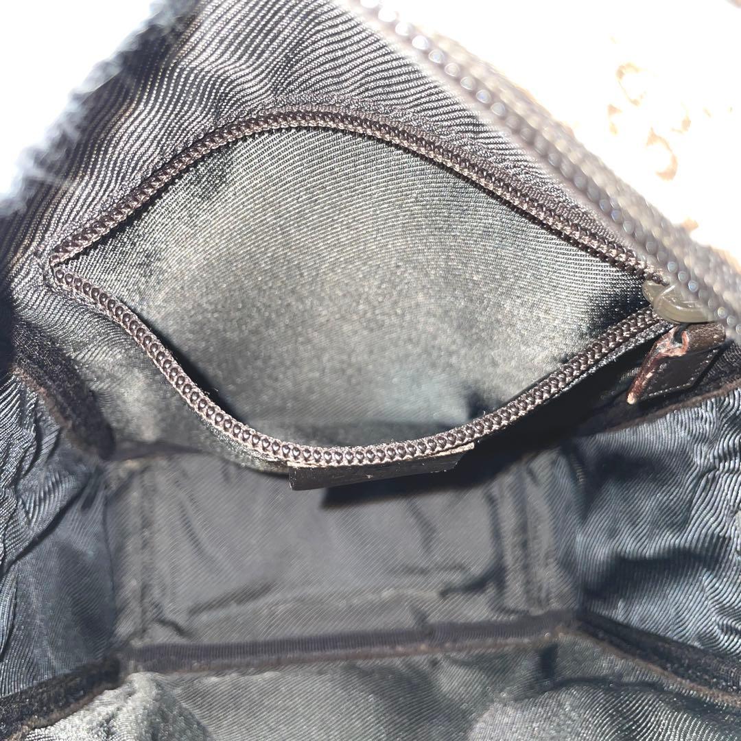 【良品】GUCCI グッチ　ショルダーバッグ　サコッシュ　キャンバス　ブラウン