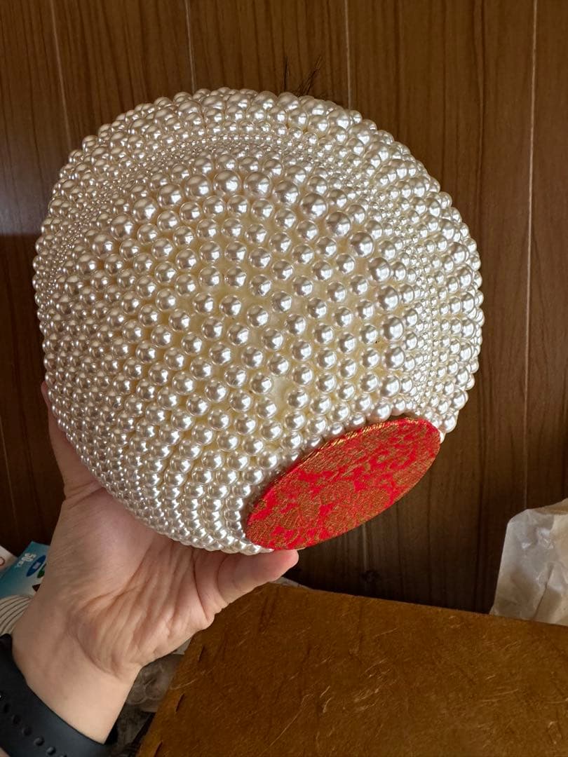 パール武者だるま人形（紫×緑）／レトロ昭和コレクション