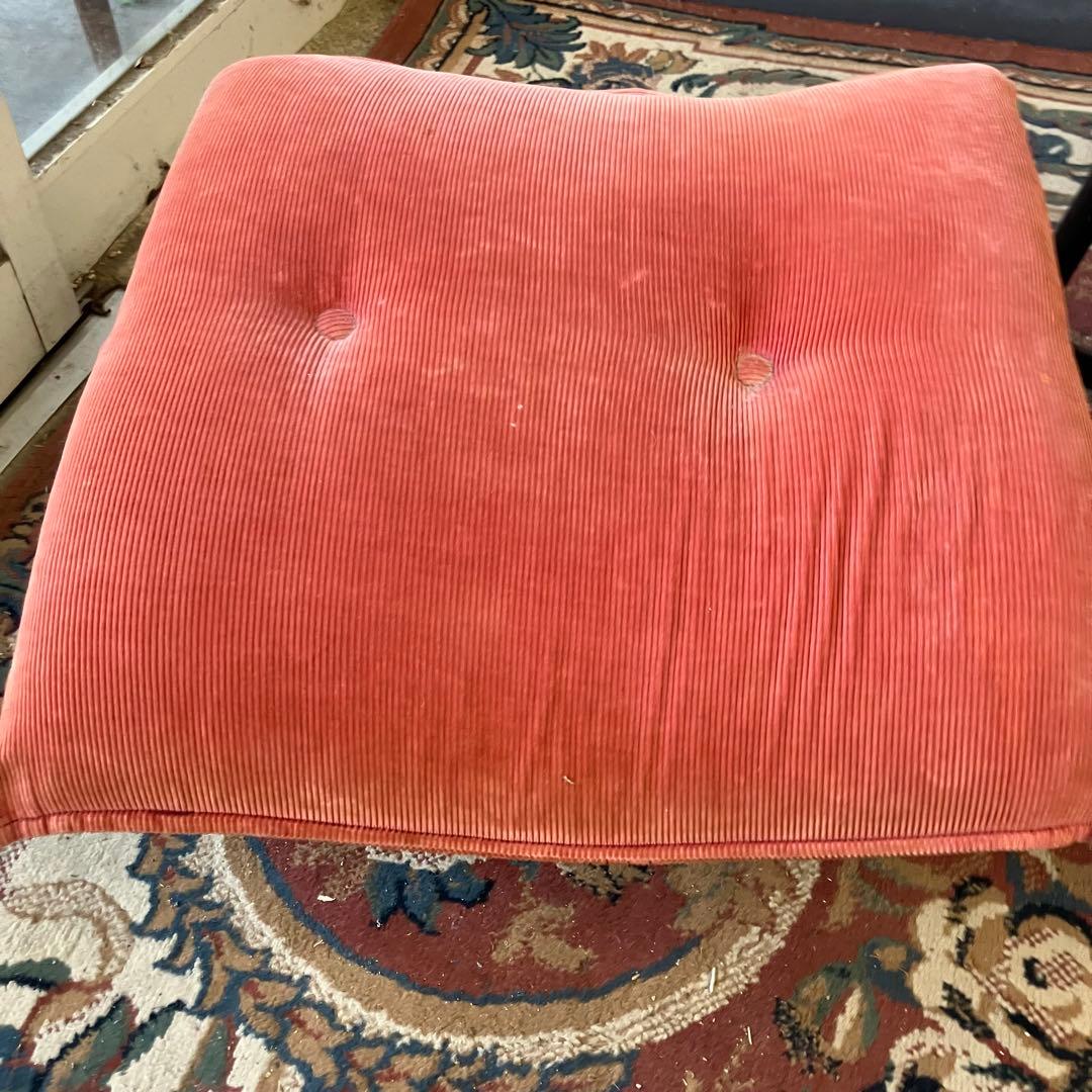 北欧レトロ フクキン ベロアリクライニングチェア アームチェア オットマン付き