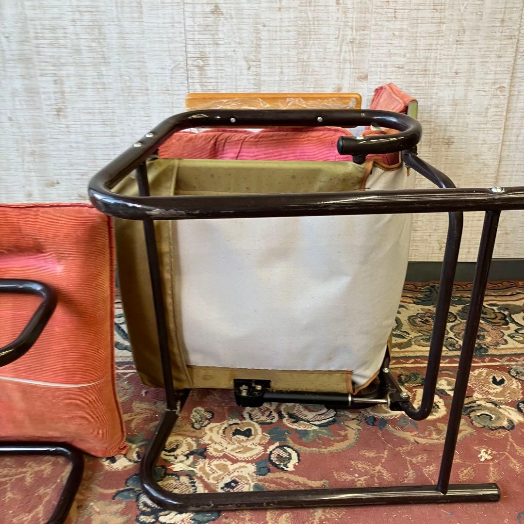 北欧レトロ フクキン ベロアリクライニングチェア アームチェア オットマン付き