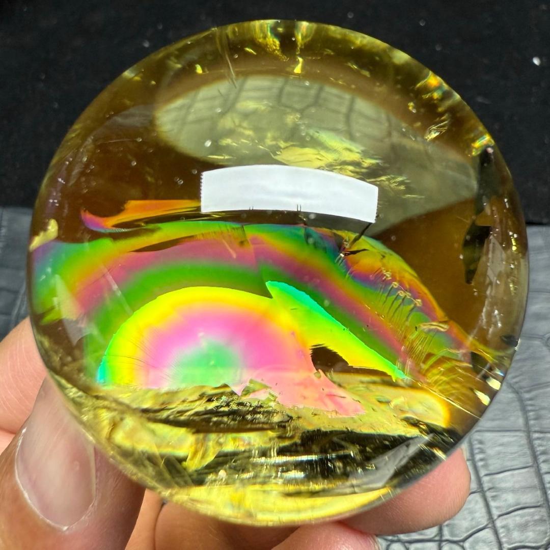 AAAAAAAA級金運UP天然レインボーシトリン丸玉B0101/YS/550C