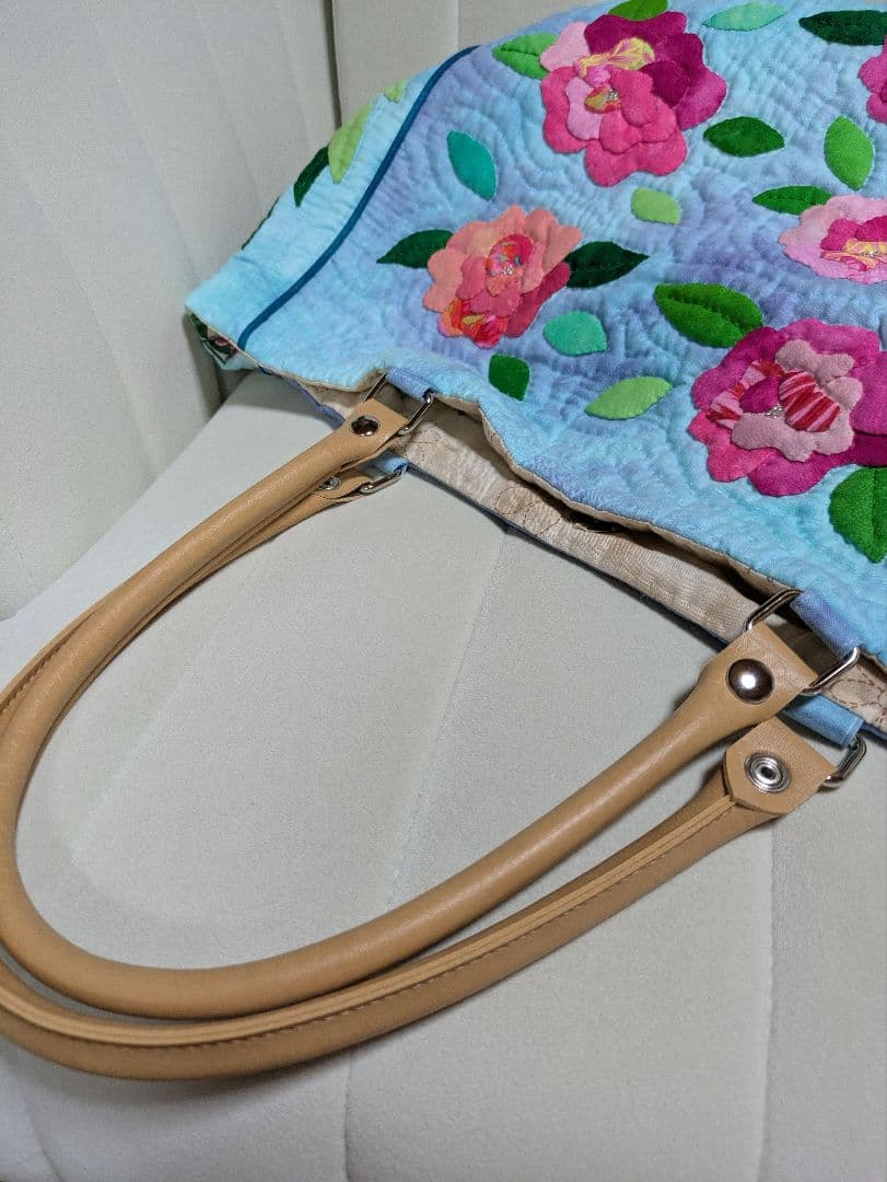 ★ハワイアンキルト薔薇いっぱいの ビッグトートバッグ