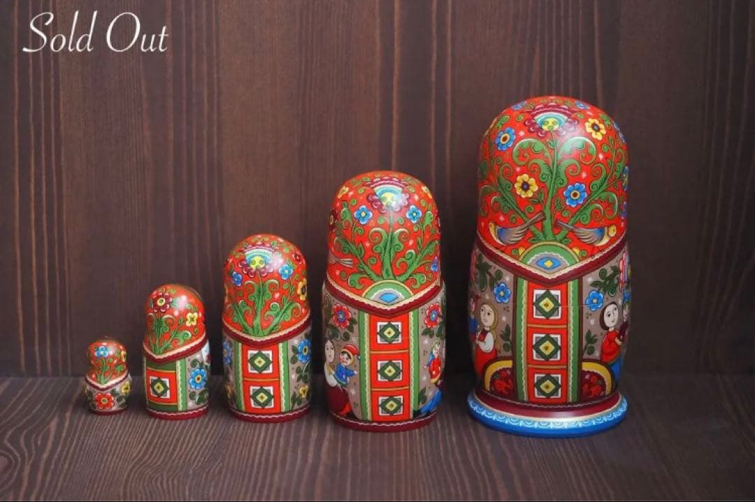 ロシア雑貨☆マトリョーシカ『アイスクリーム』5P オリカ作