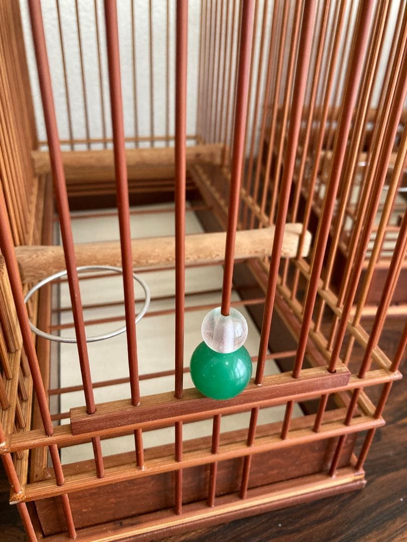 新品未使用品　竹細工　メジロ籠　鳥籠　屋久杉　寝かせ箱　セット