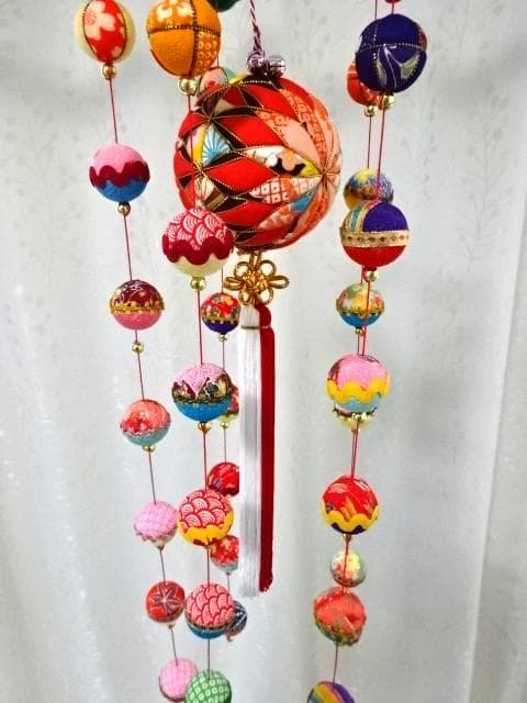 【2】縁起の良い　柳川さげもん　木目込み鞠　吊るし飾り　ハンドメイド　ひな祭り