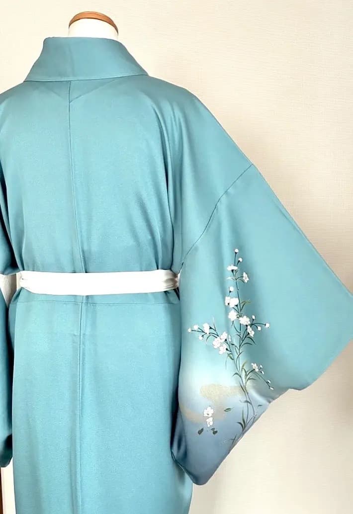 美品 正絹訪問着 落ち着いた寒色系 聡明なお色柄 祝宴 ご披露宴 ご卒業ご入学式