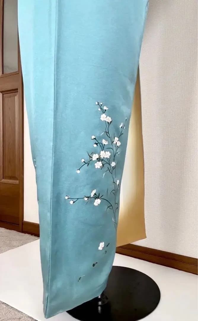 美品 正絹訪問着 落ち着いた寒色系 聡明なお色柄 祝宴 ご披露宴 ご卒業ご入学式