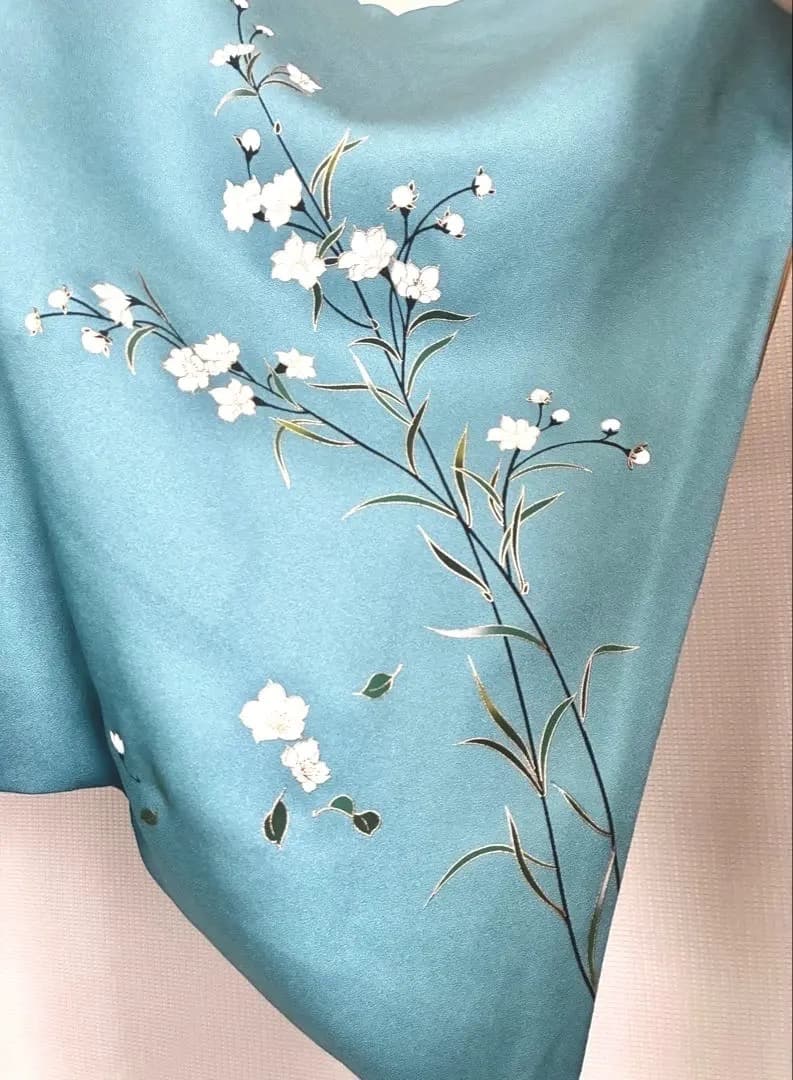 美品 正絹訪問着 落ち着いた寒色系 聡明なお色柄 祝宴 ご披露宴 ご卒業ご入学式