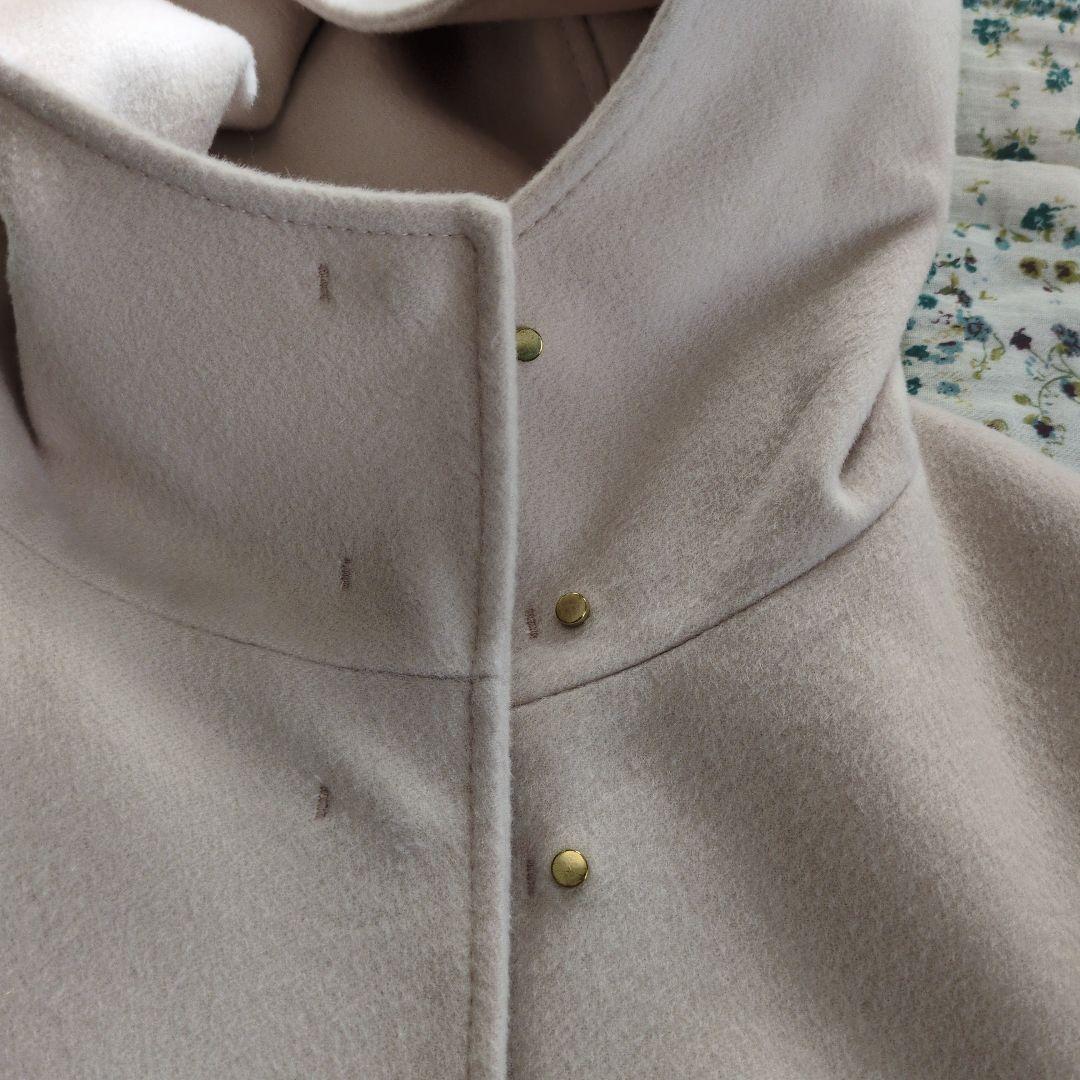 美品☆23区 ウールカシミヤビーバー フード付き ショートコート ベージュ