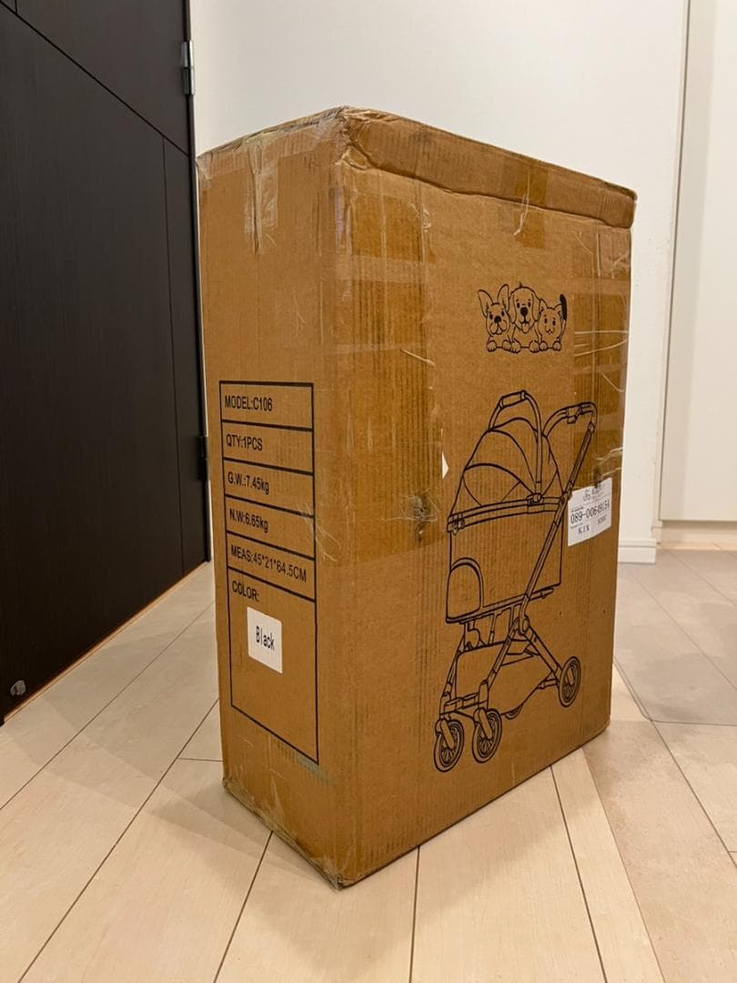 【新品・未使用】ペットカート 黒 分離型 犬猫 バギー 耐荷重20㎏ 折畳み