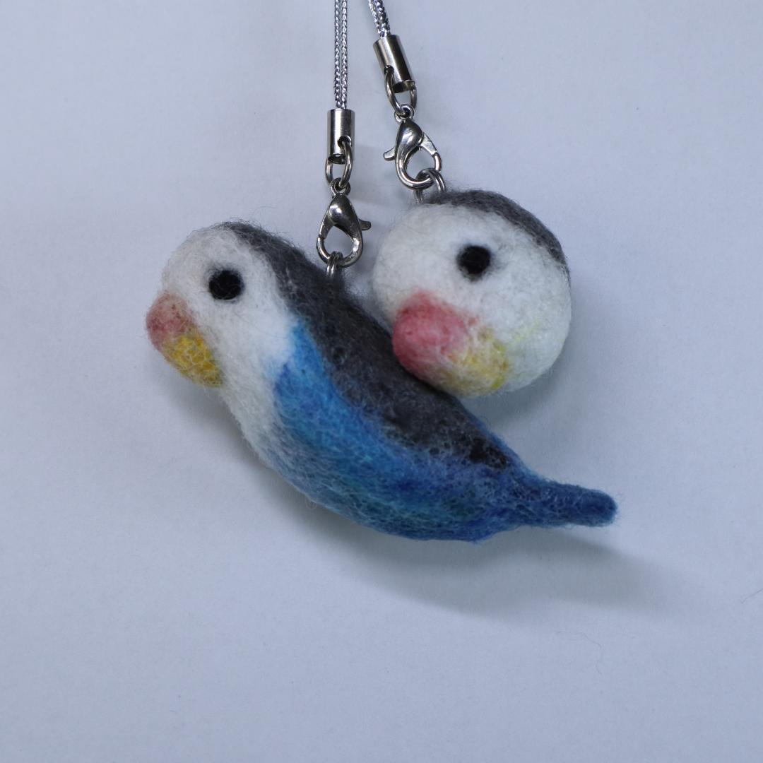 羊毛フェルト Yu様 ジャックラッセル&インコ ハンドメイド オーダー