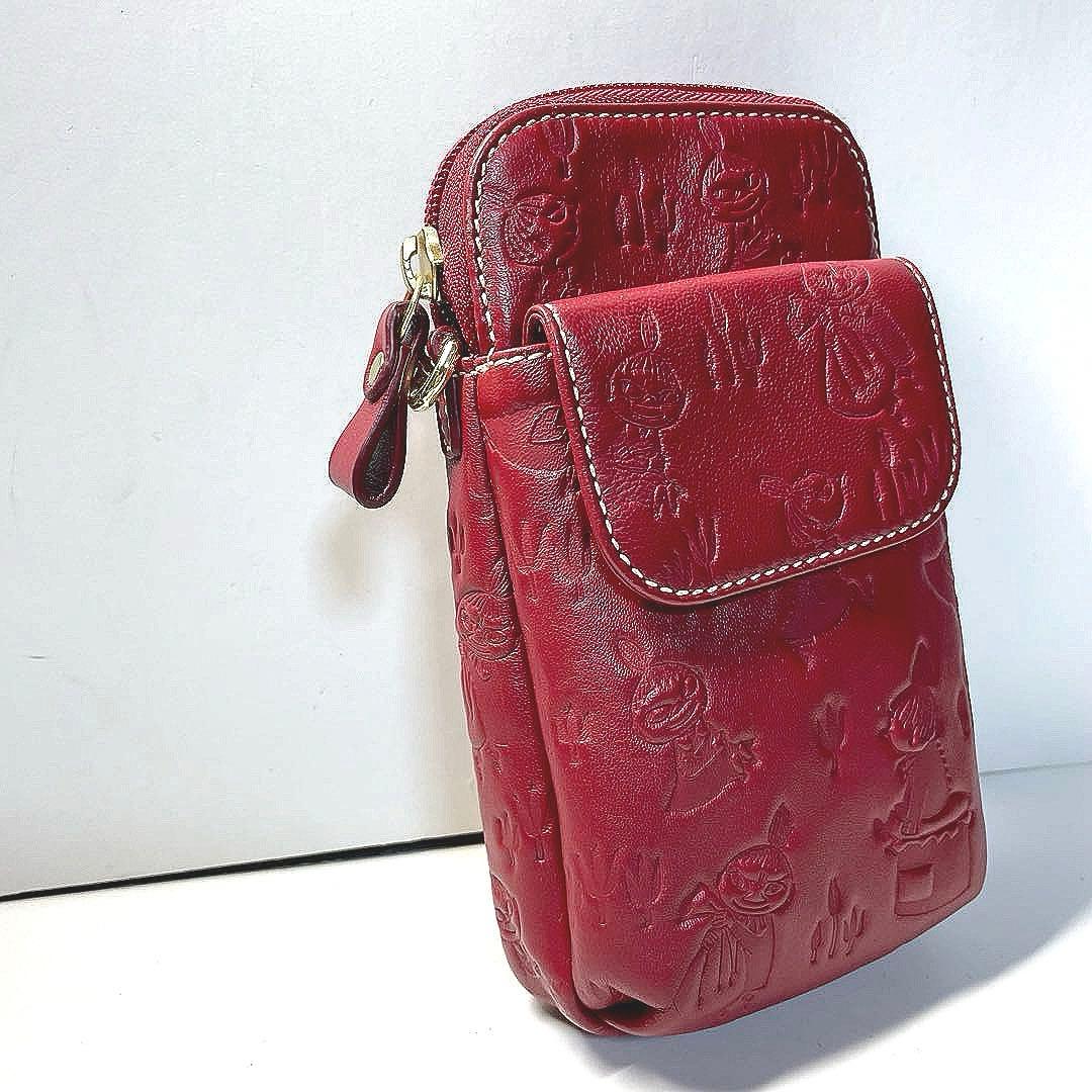 [未使用級] リトルミィ ラム革 スマホポシェット スマホショルダーバッグ