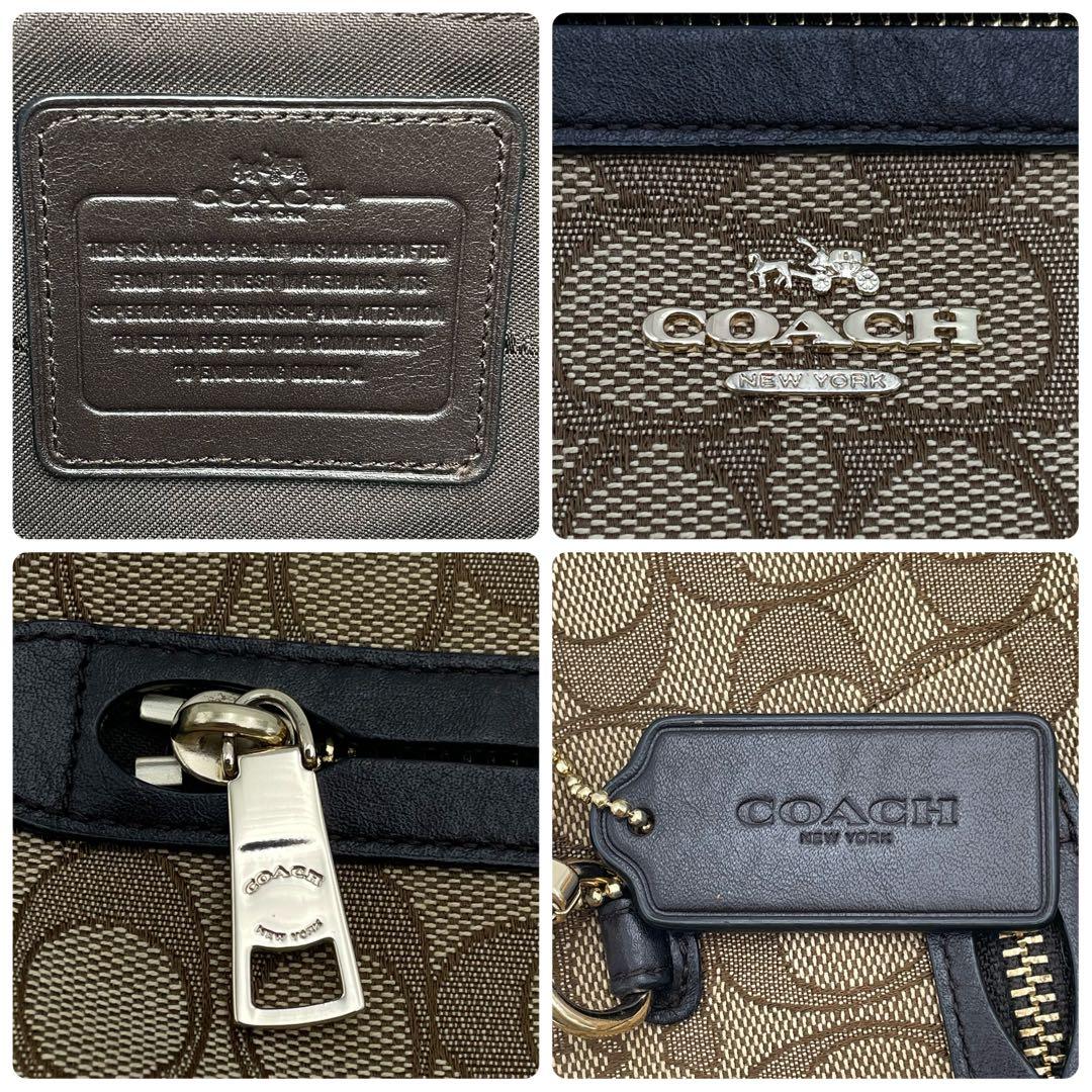 極美品✨保存袋付 コーチ 2way トート ショルダーバッグ キャンバス×レザー