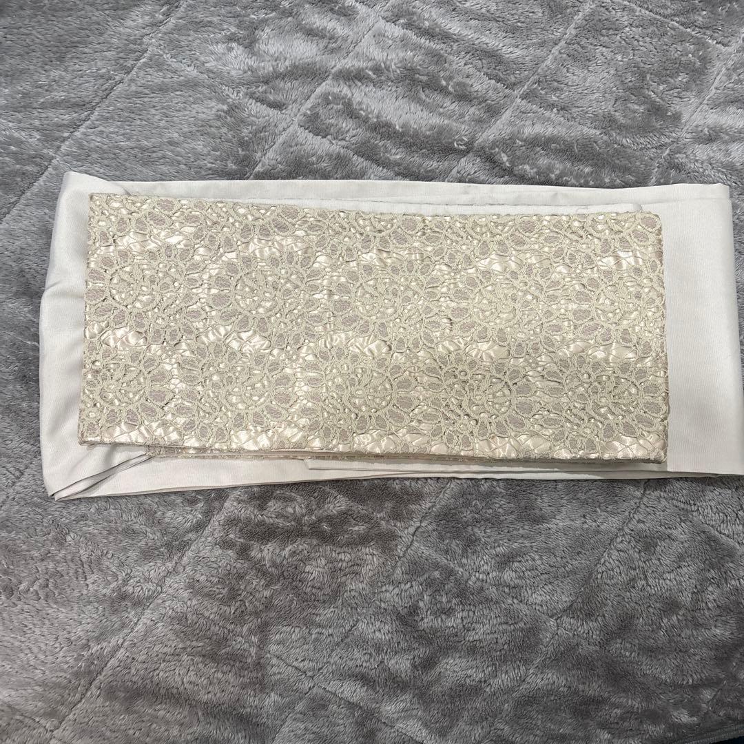 【大幅お値下げ】ドゥーブルメゾン　着物、二部式襦袢、リボン、レース作り帯(紺色)