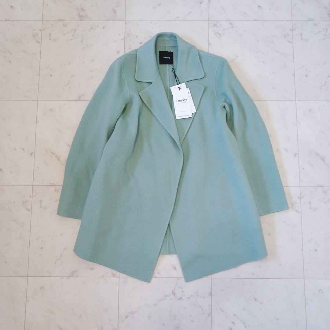 現行 未使用 22AW セオリー カシミヤ混 ダブルフェイスガウンコート リバー