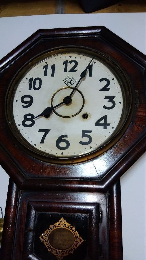レトロ　MEIJI CLOCK 八角時計　柱時計　ボンボン時計　明治時計
