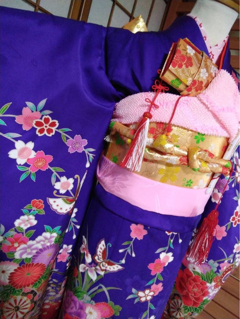 7歳向け・表側正絹・お着物のセット