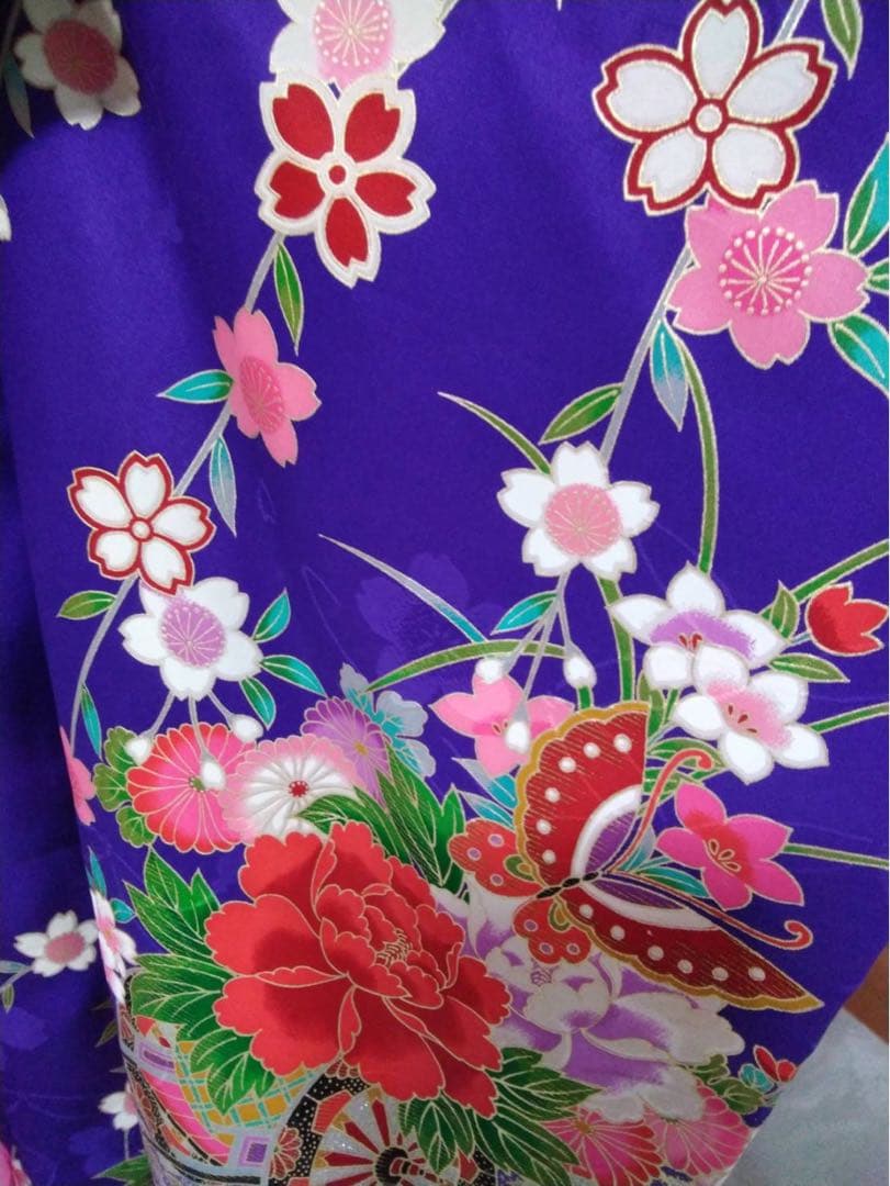 7歳向け・表側正絹・お着物のセット