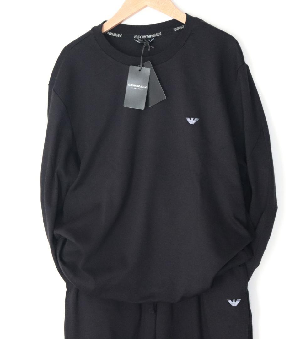 新品【エンポリオアルマーニ】上下セットトレーナー ジョガーパンツ 黒 M(L)