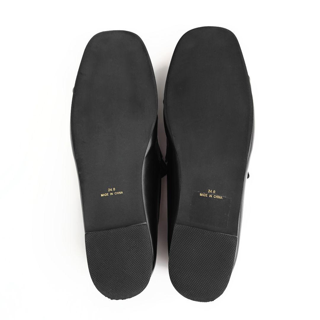 美品 アダムエロペ ソフトギャザー ローファー フラットシューズ 撥水