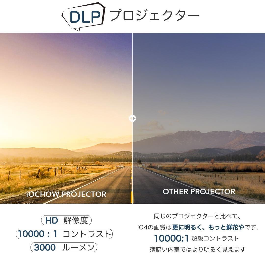 iOCHOW DLPプロジェクター 3000ルーメン三脚付
