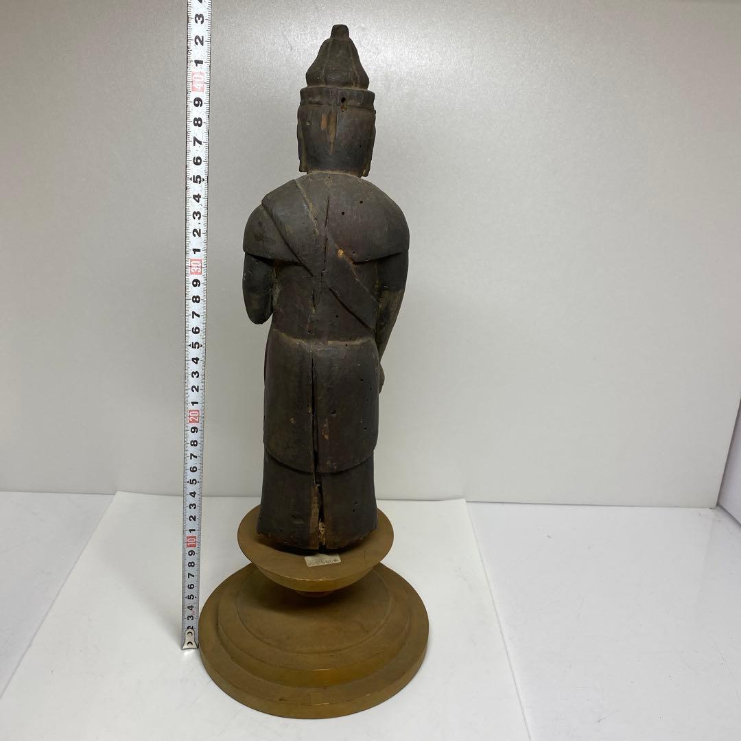 古代　江戸前期以前　木彫観音像　高さ約43㎝　トヒカカ　東さ8-0107☆2F