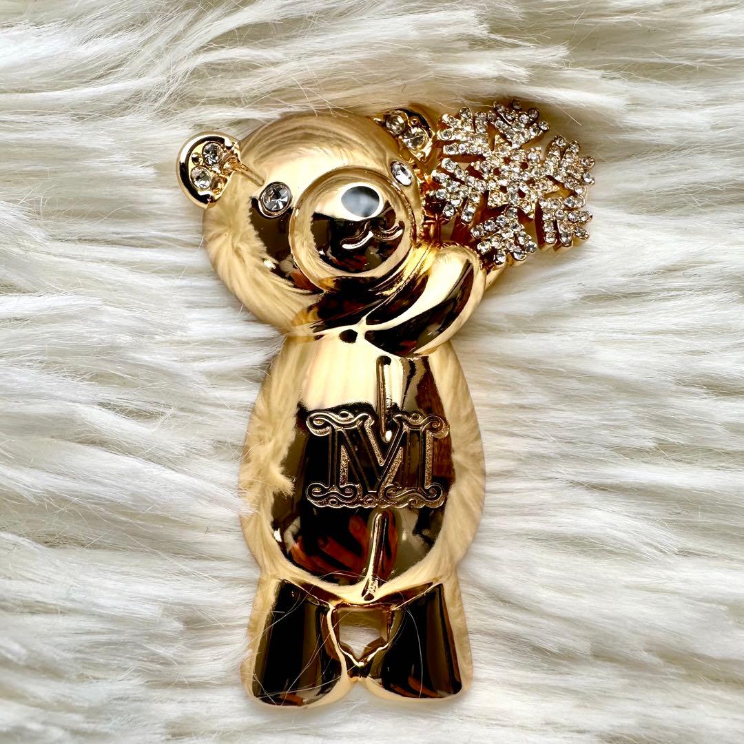 新品 MaxMara SHINYメタル テディ ブローチ  flake