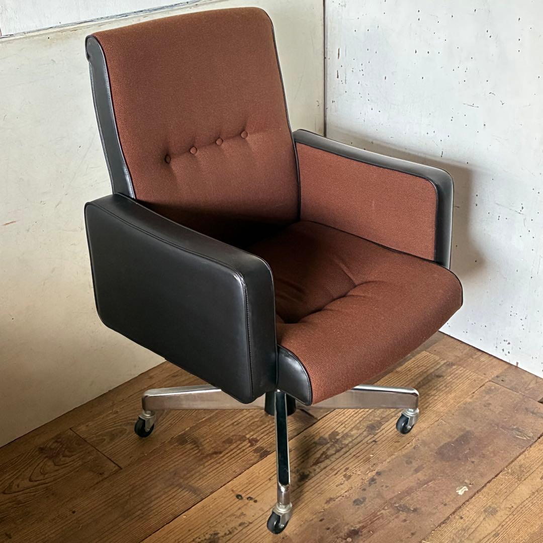 国産ヴィンテージ コクヨ エグゼクティブ デスク アーム チェア レトロ