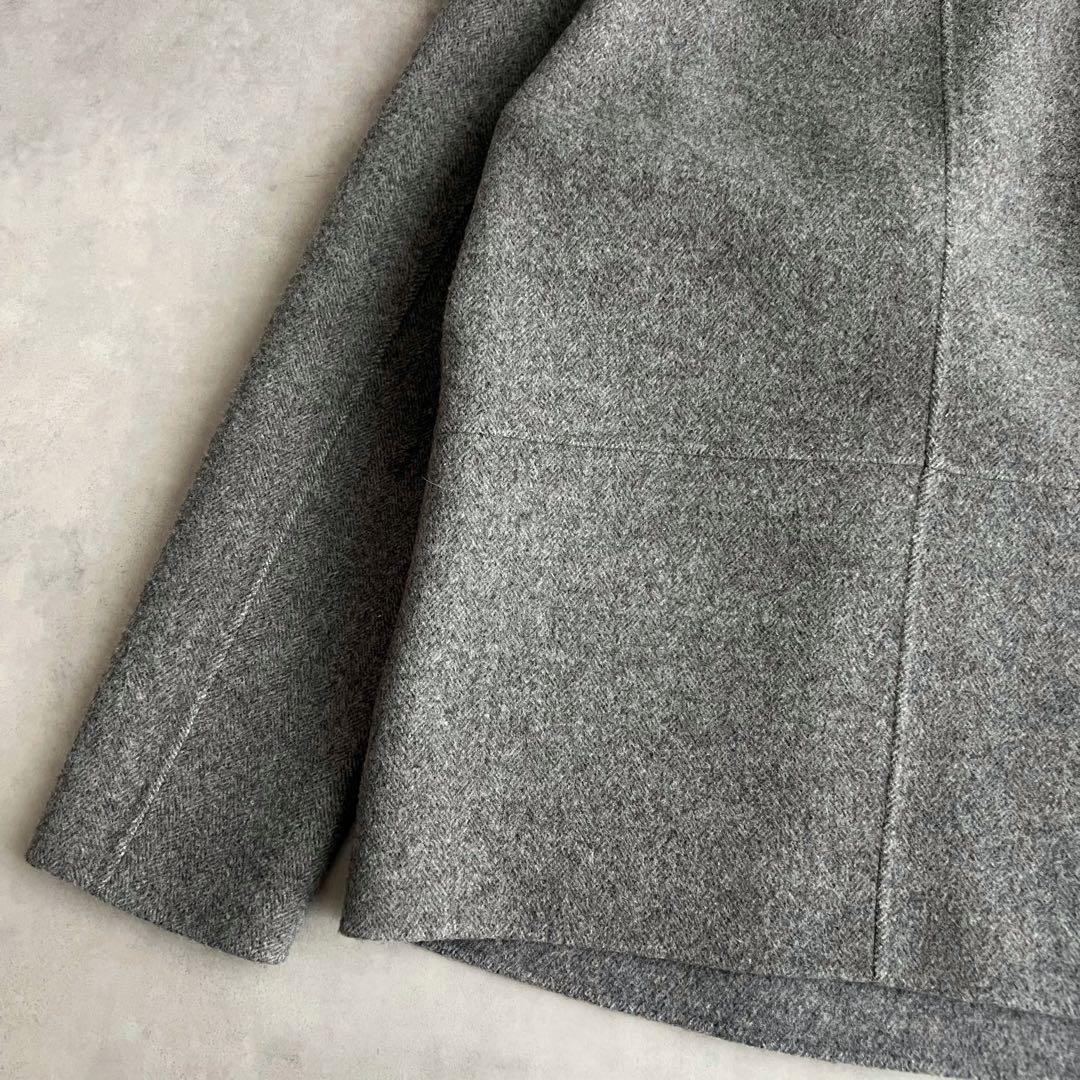 BEIGE, ベイジ　ウールカシミヤ　ビッグカラー　コート　グレー　4