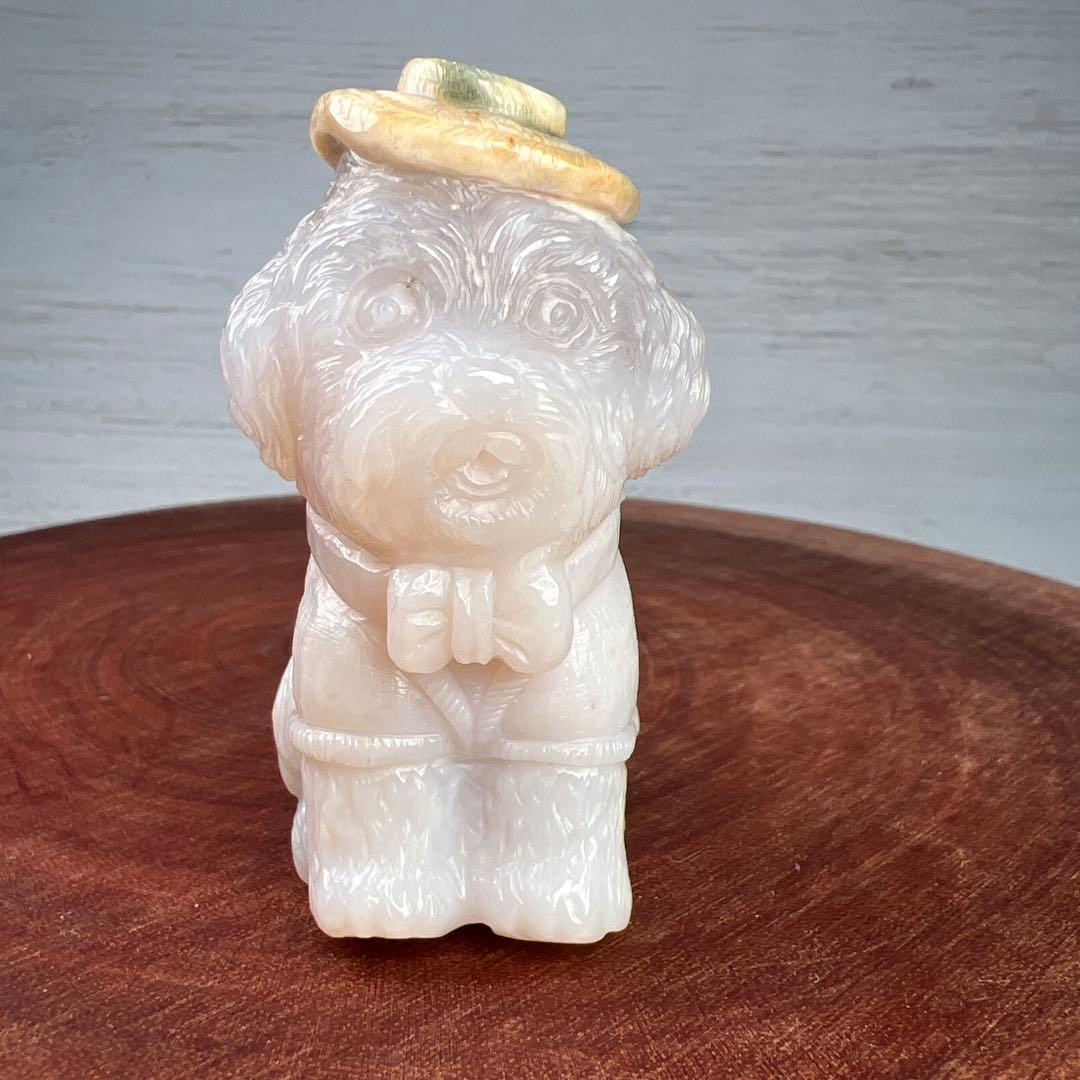 天然石 麦わらトイプードル　瑪瑙