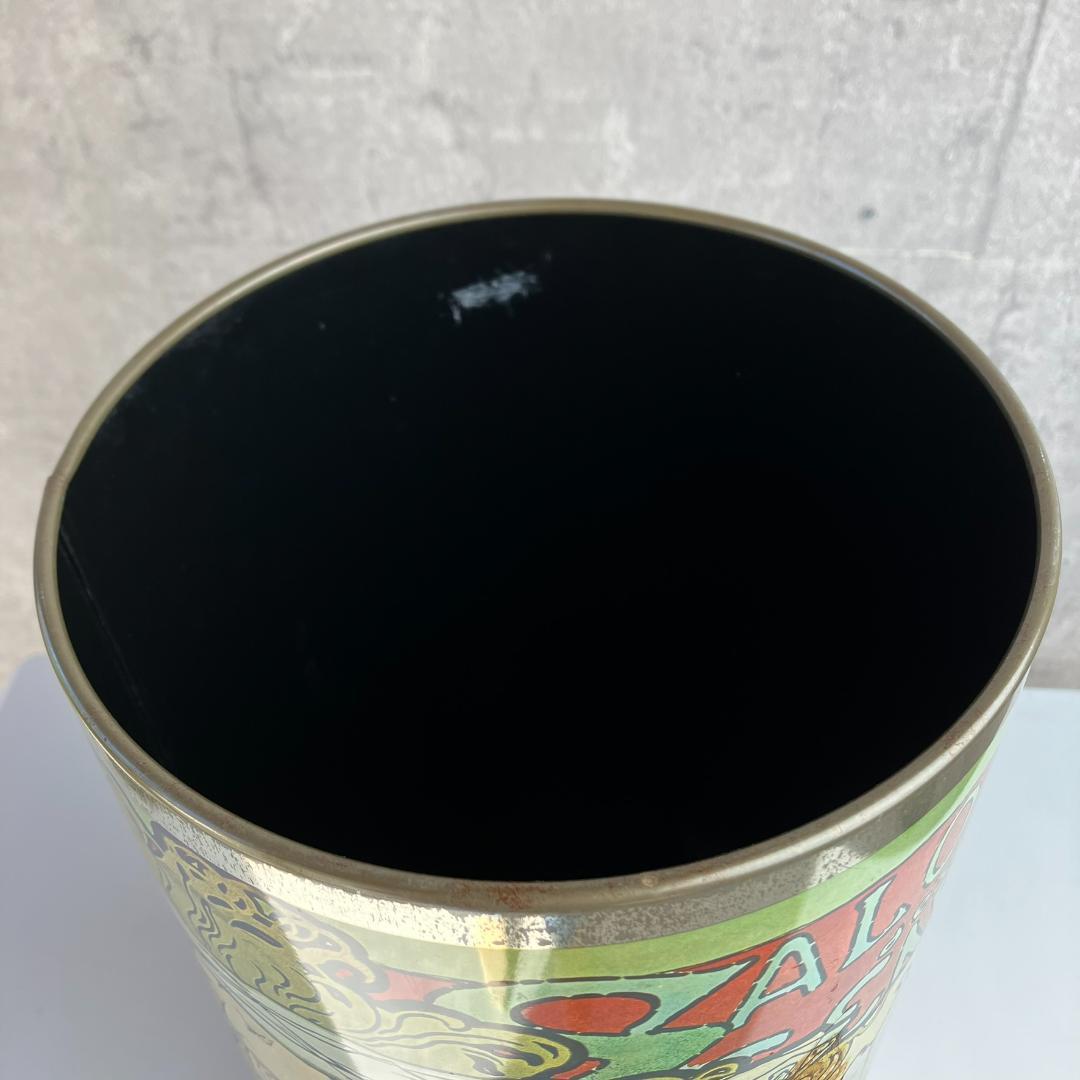 アンティーク　ミュシャ　サロンデサン　ゴミ箱　缶　昭和レトロ　傘立て　アイアン