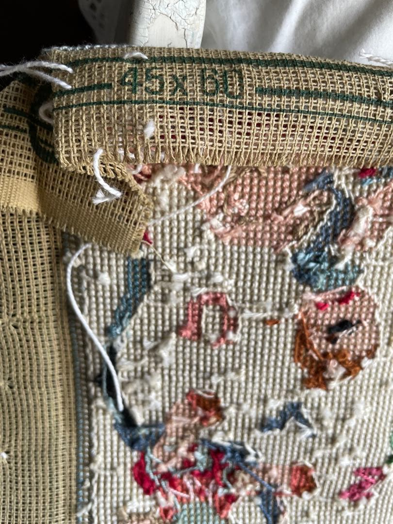 アメリアンティーク　サンプラー　アルファベット　刺繍　プチポアン　レア