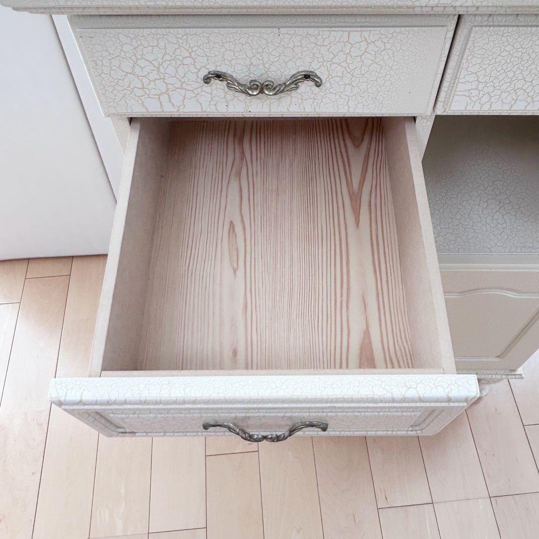 猫脚　フレンチアンティーク　クラック加工　姫家具　ロココ調　サイドチェスト　希少