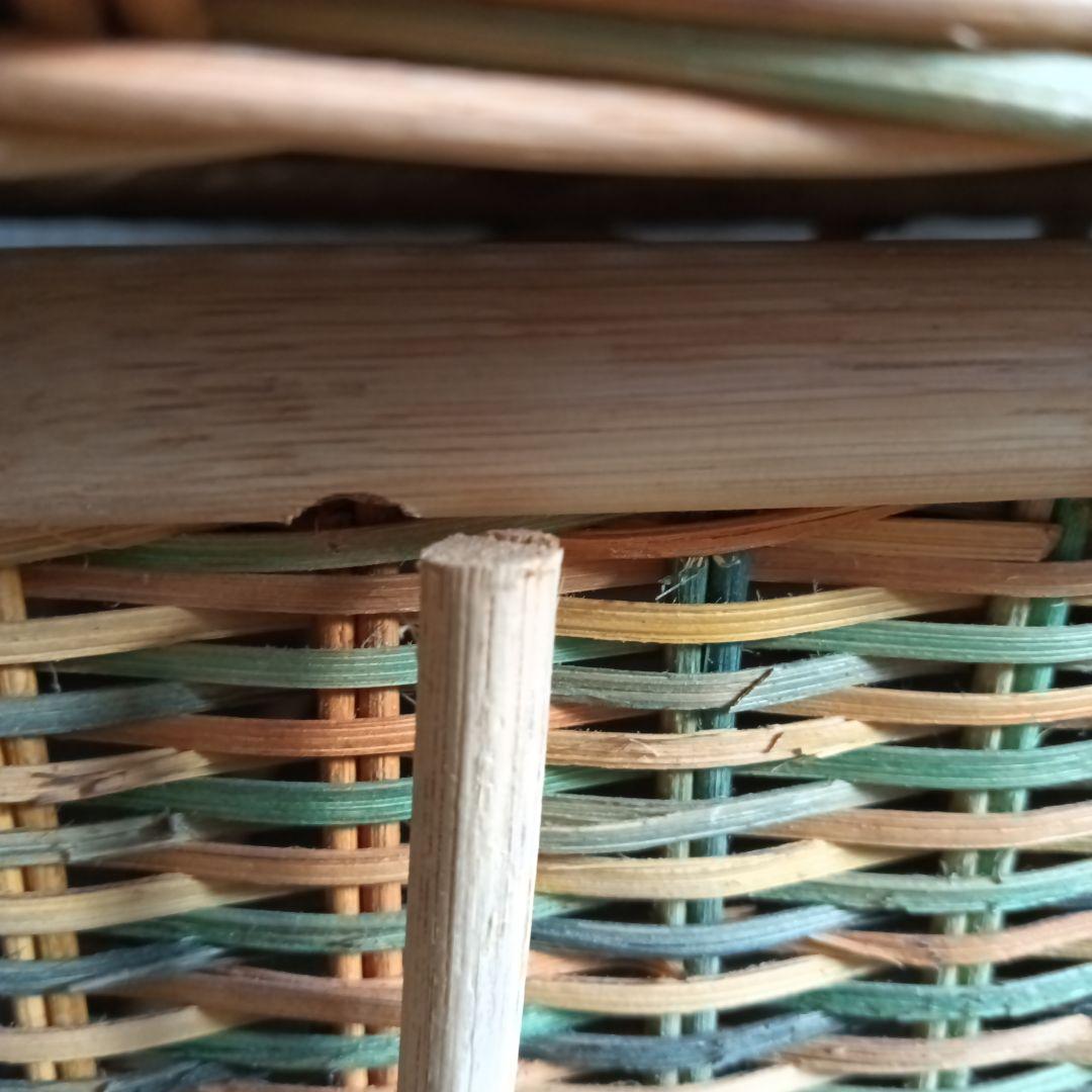 引取りお値下げ　希少　おしゃれパステルカラー　ラタン製　カウチソファ　引出し収納