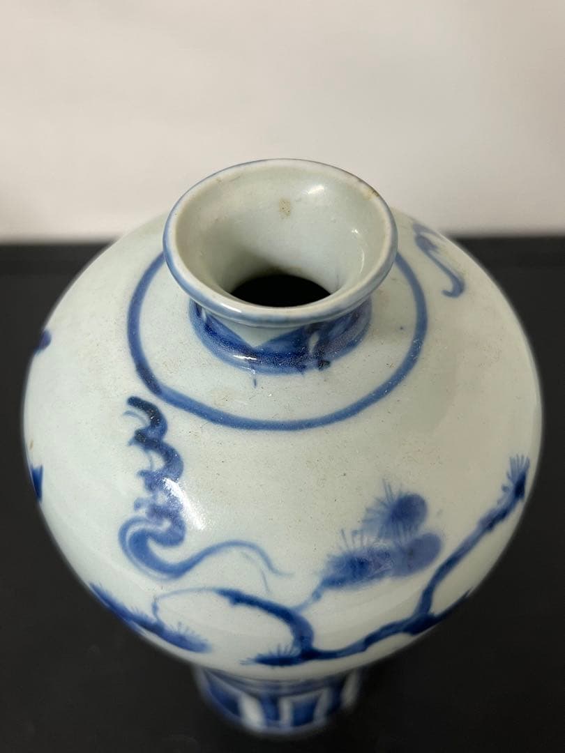 中国古美術　清時代染付人物梅瓶 /西X-004