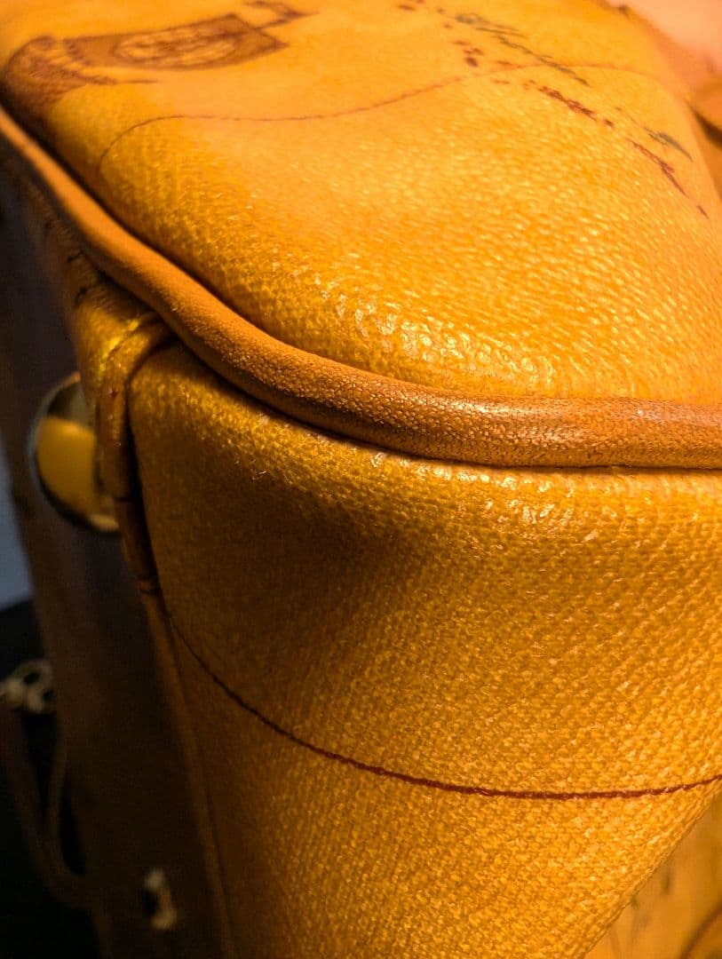 【美品】 プリマクラッセ ボストンバッグ 大容量 総柄 PVC レザー