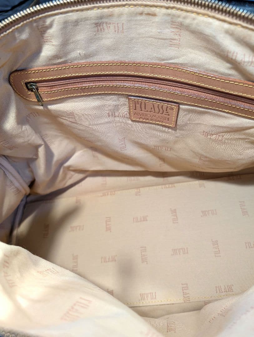 【美品】 プリマクラッセ ボストンバッグ 大容量 総柄 PVC レザー