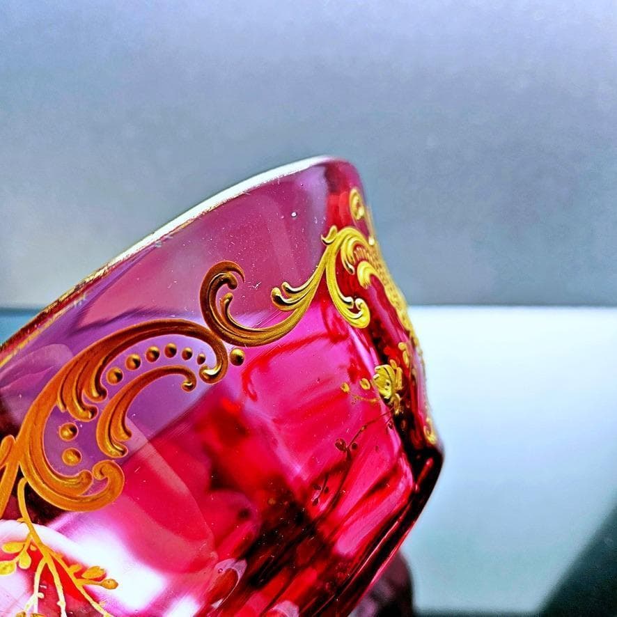 赤金彩オールドバカラ ルイ15世様式のボウル 19世紀