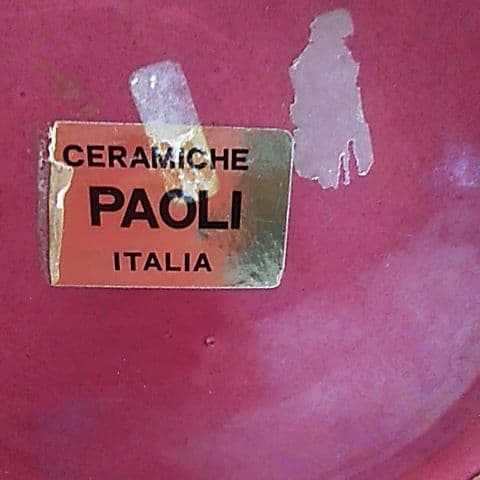 ６２５ アンティーク イタリア製 花瓶 作家入り濃赤 珍品高さ 31 センチ