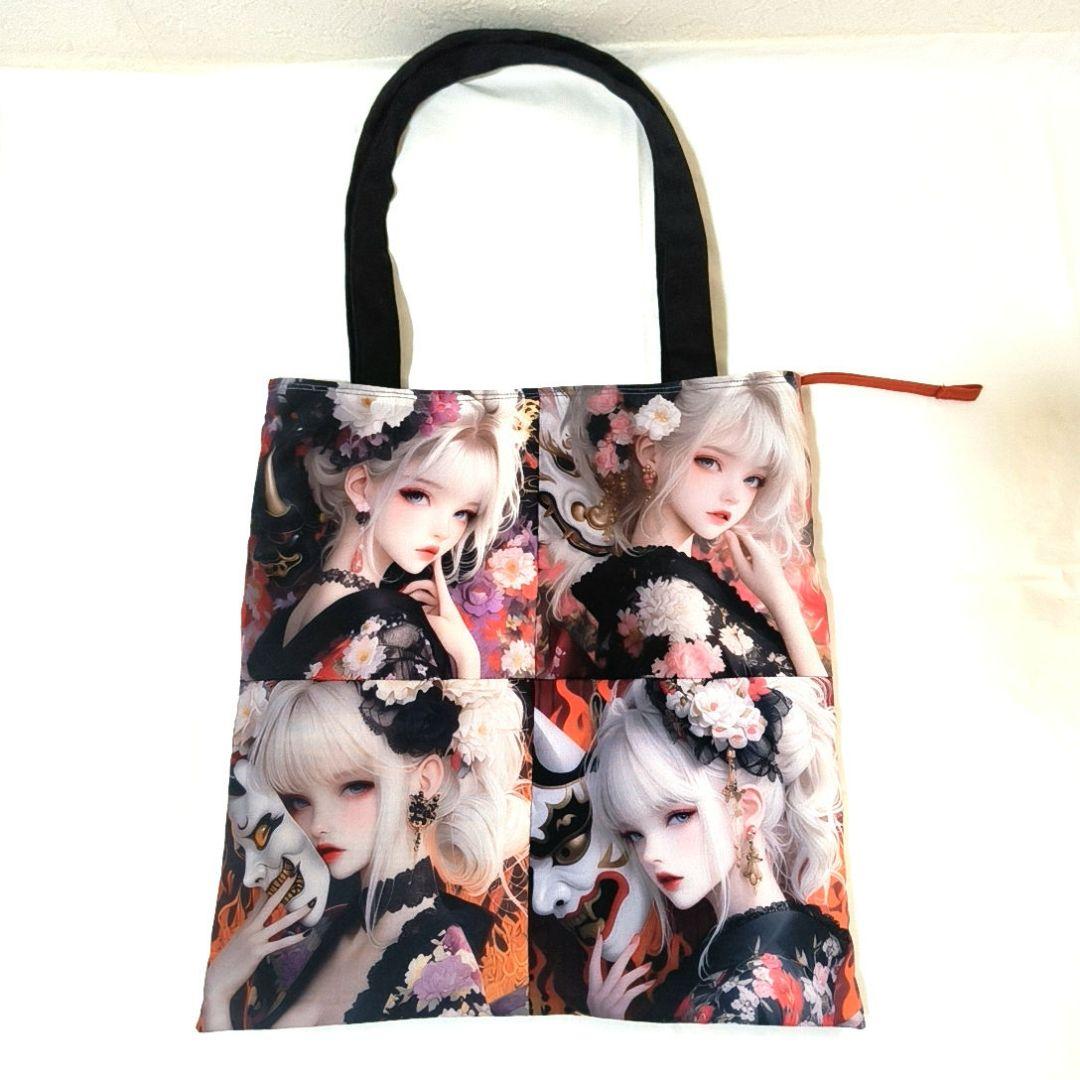 La luna様】ハンドメイドオーダー★女の子★大容量フラットトートバッグ　3点