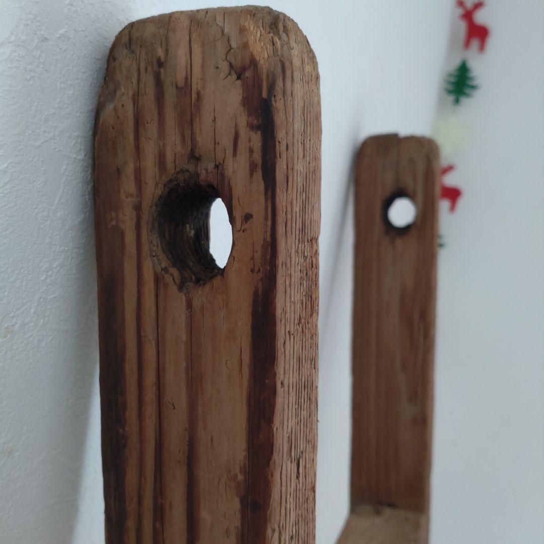 アンティーク　ハシゴ　ナチュラル　木造足場材