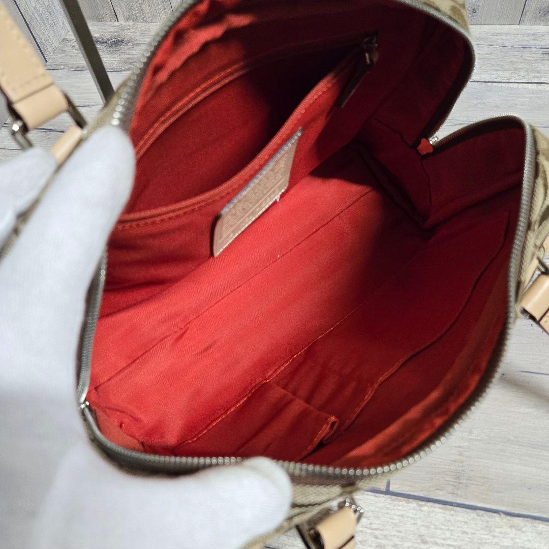 COACH　コーチ　ハンドバッグ　ショルダー　肩掛け　シグネチャー　【極美品】