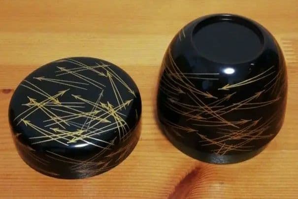 即中斎書付　初瀬川柳庵　象彦　棗　膳所　水指　三点まとめて