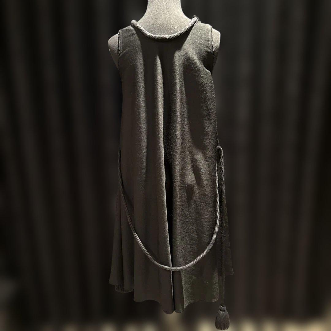 LANVINランバン フラワー刺繍 ビーズ ひざ丈ワンピース 個性的