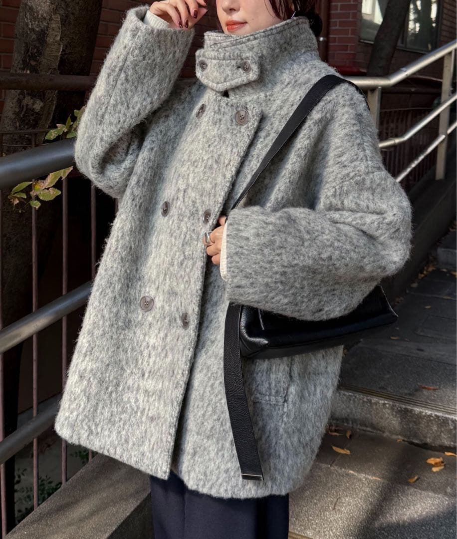 COLLAGE GALLARDAGALANTE シャギースタンドネックコート