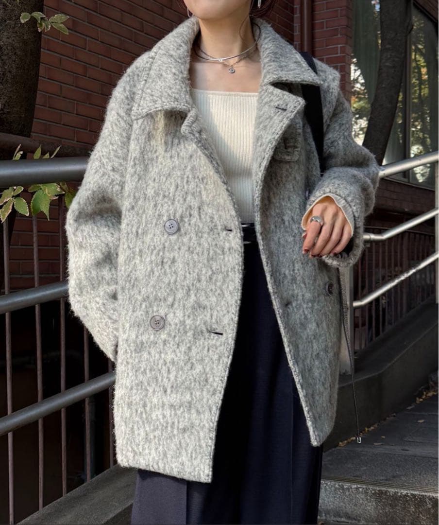 COLLAGE GALLARDAGALANTE シャギースタンドネックコート