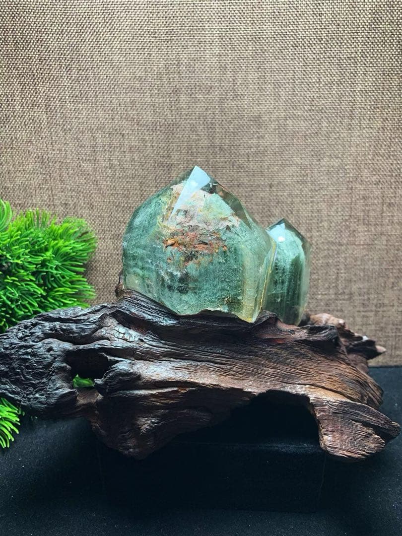 ⭐︎【天然】グリーン ガーデン クォーツ 置物 410g