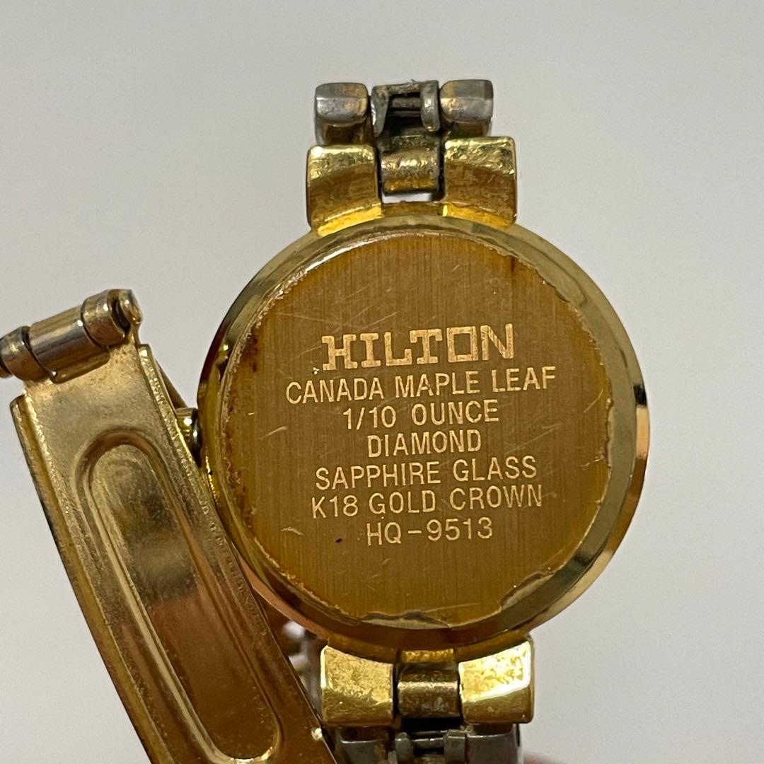 カナダのメイプルリーフ金貨 K18ゴールドのレディースウォッチ 腕時計