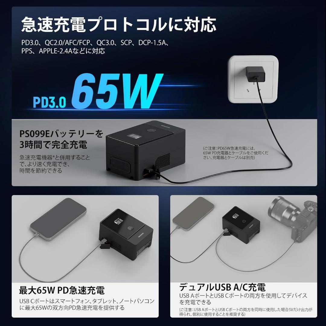 【新品】Vマウントバッテリー 6800mAh 99Wh LEDディスプレイ搭載