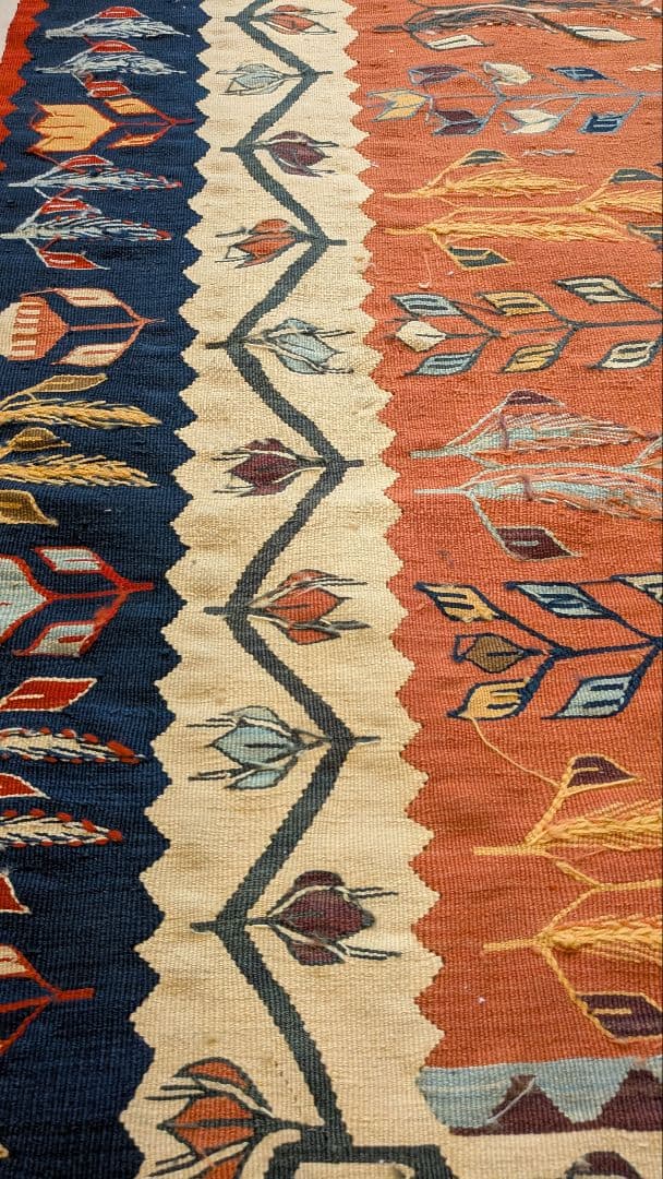 【極美品】手織り キリム トルコ・ウシャク産 絨毯 ウール 115×177cm